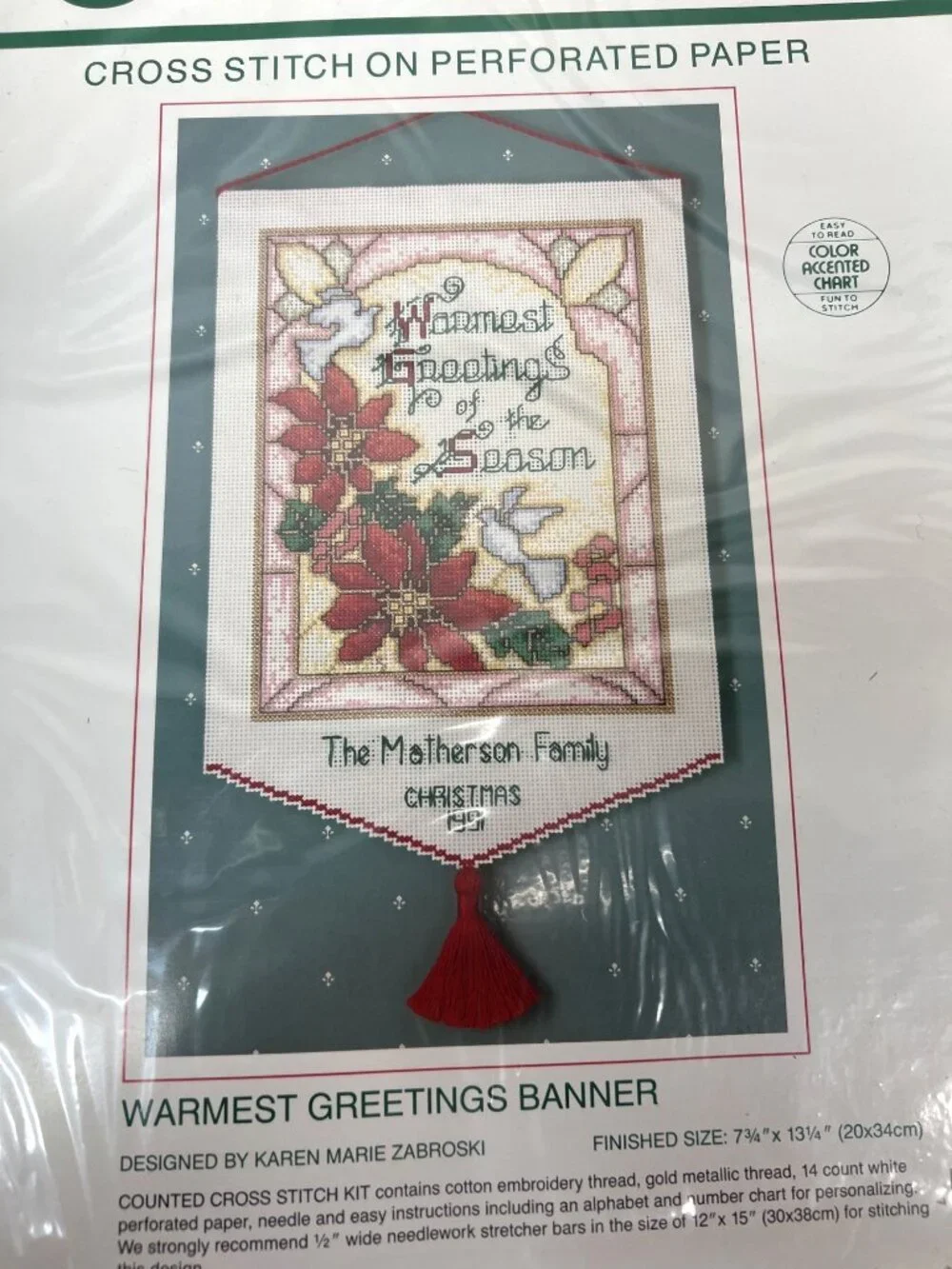 Warmest Greetings Banner Cross Stitch Kit By Sunset  7.4
